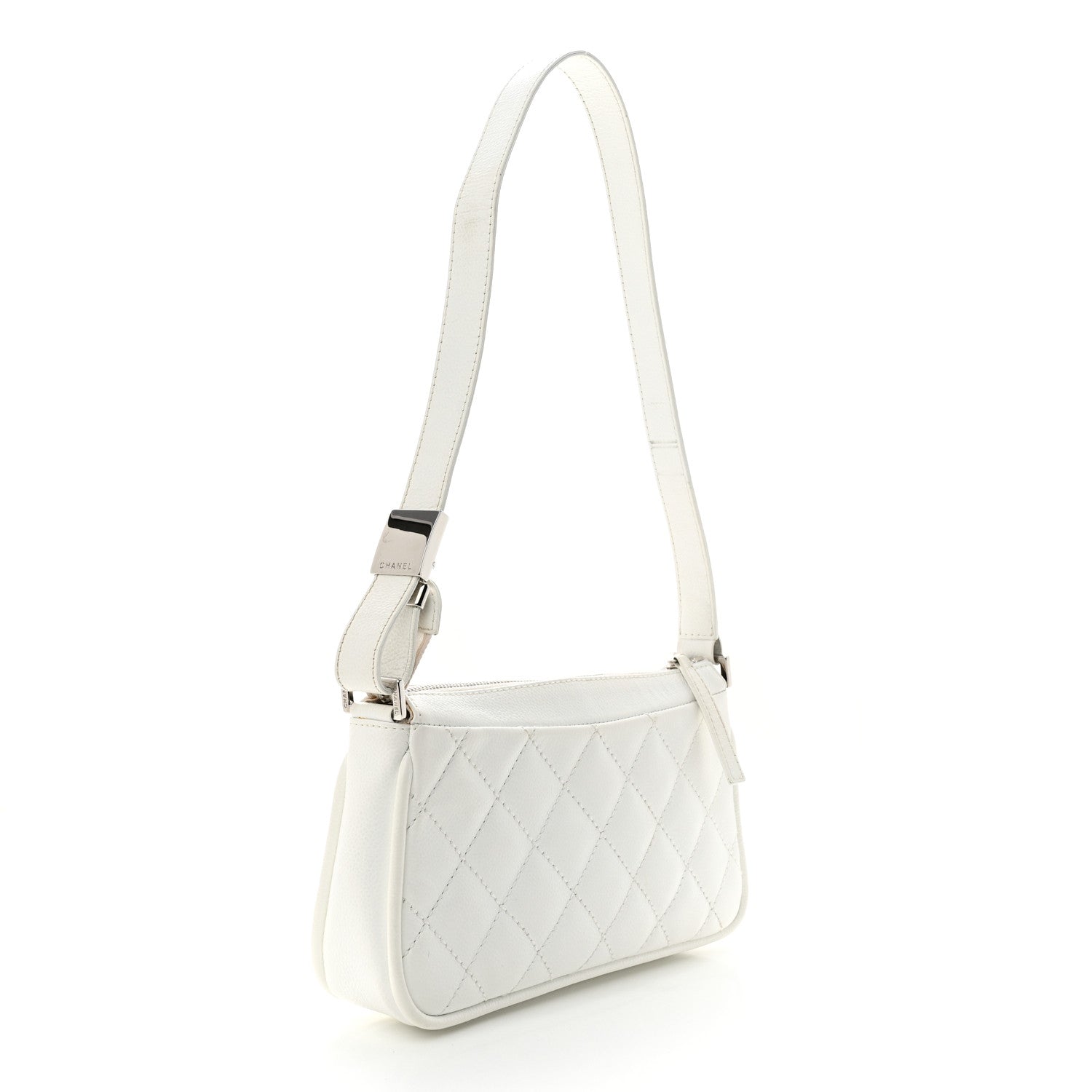 Chanel Caviar Quilted Timeless CC Shoulder Bag White 3 of 17
