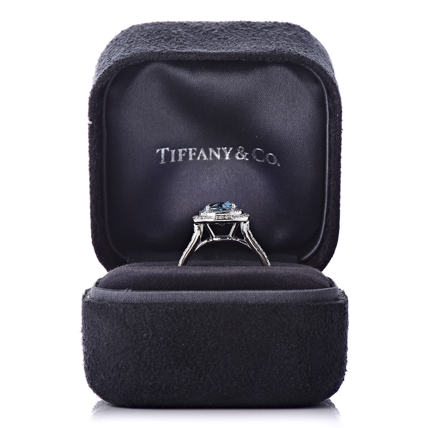 Platinum Diamond Aquamarine Soleste Ring 49 5