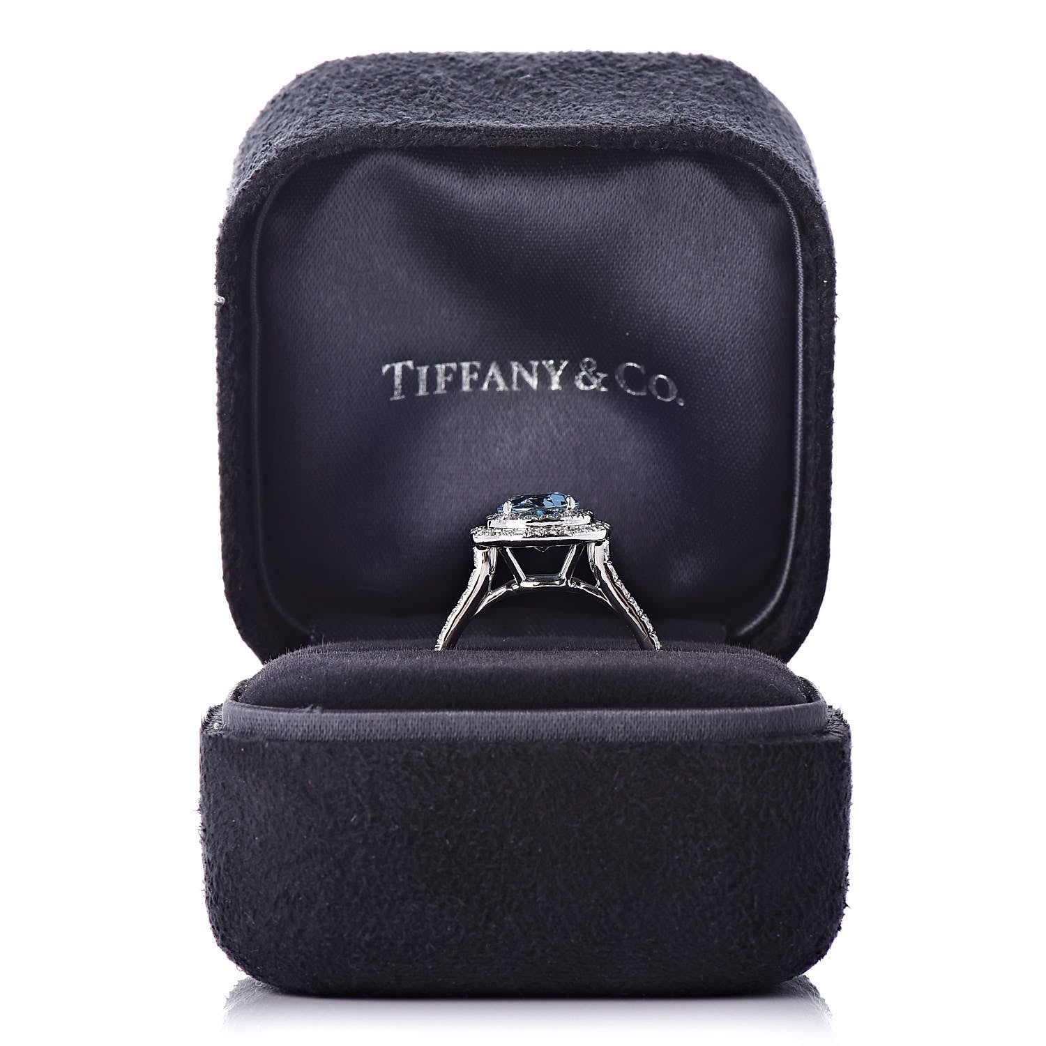 Tiffany Platinum Diamond Aquamarine Soleste Ring 49 5 6 of 6