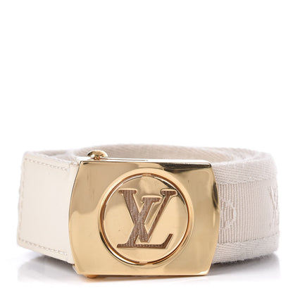 Louis Vuitton Canvas Monogram LV Cut Belt 80 32 White 1 of 8