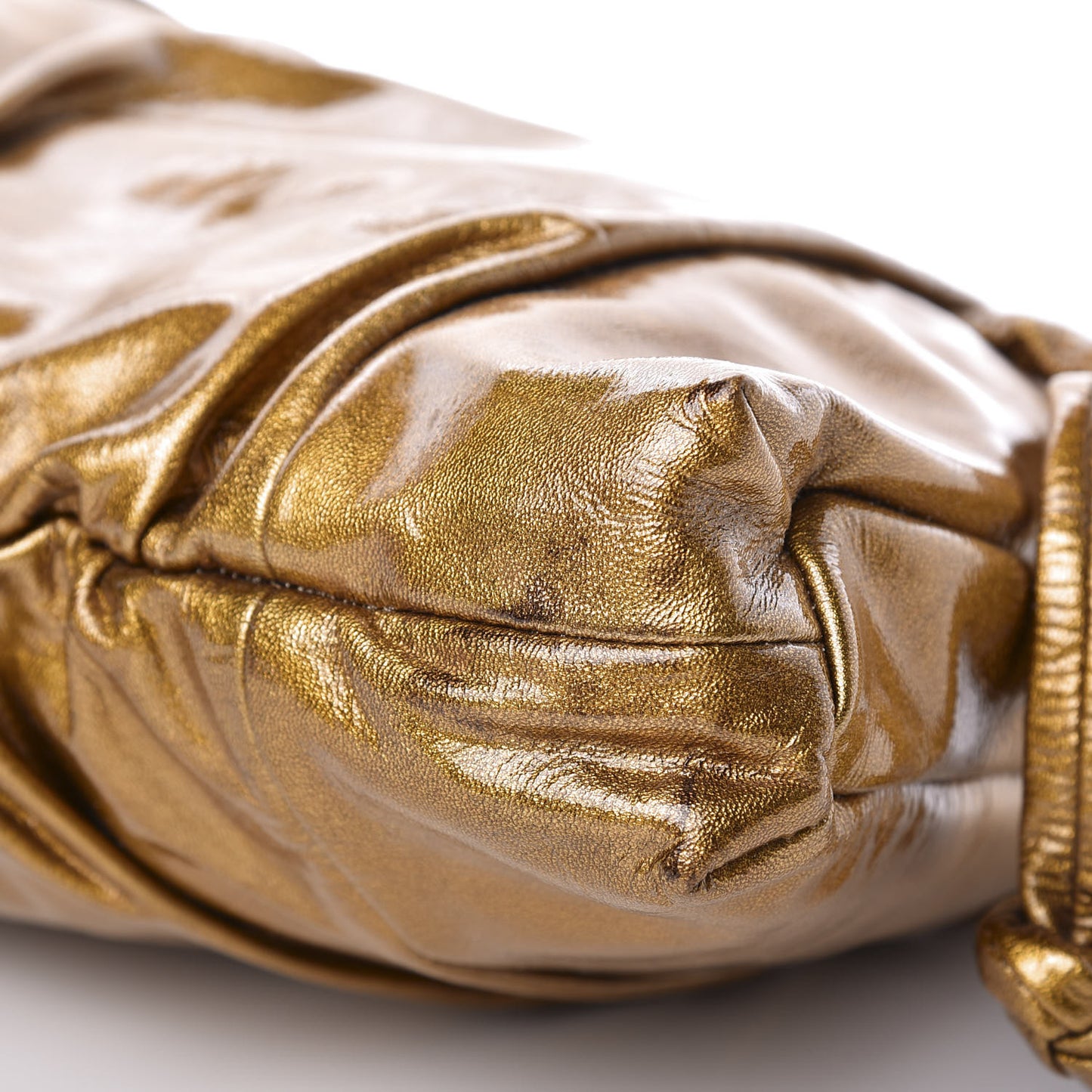 Patent Hysteria Large Clutch Metallic Gold
