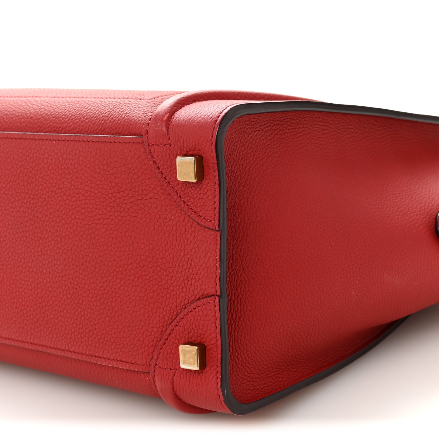 Drummed Calfskin Micro Luggage Red