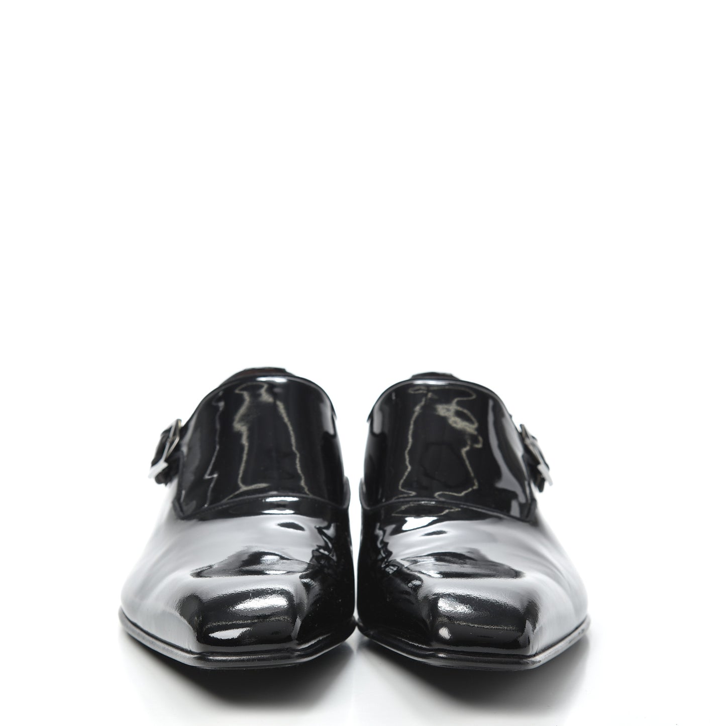 Patent Calfskin James Buckle Shoe 8.5 Black