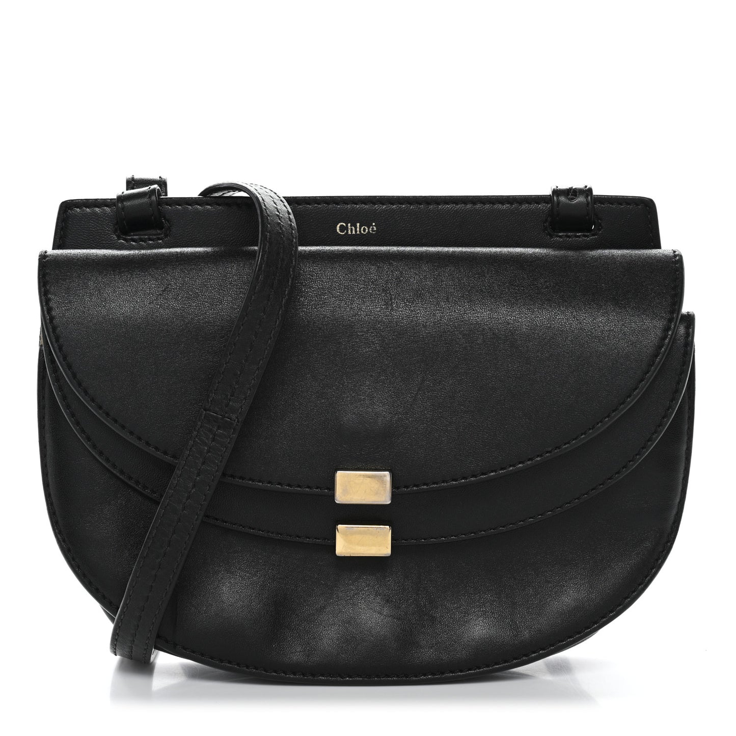 Calfskin Georgia Crossbody Bag Black
