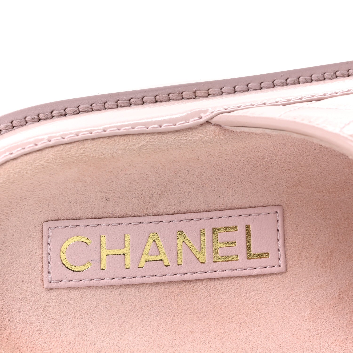 Chanel Shiny Calfskin Quilted Velcro Dad Crystal CC Slide Sandals 37.5 Light Pink 8 of 10
