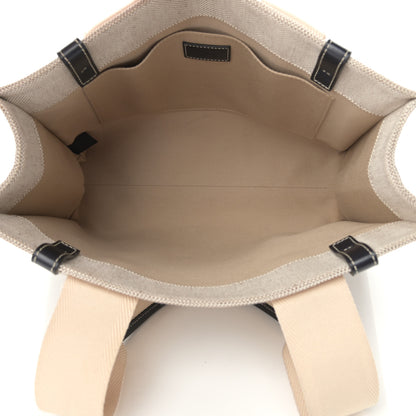 Chloe Cotton Calfskin Medium Woody Ribbon Tote White Black 5 of 14