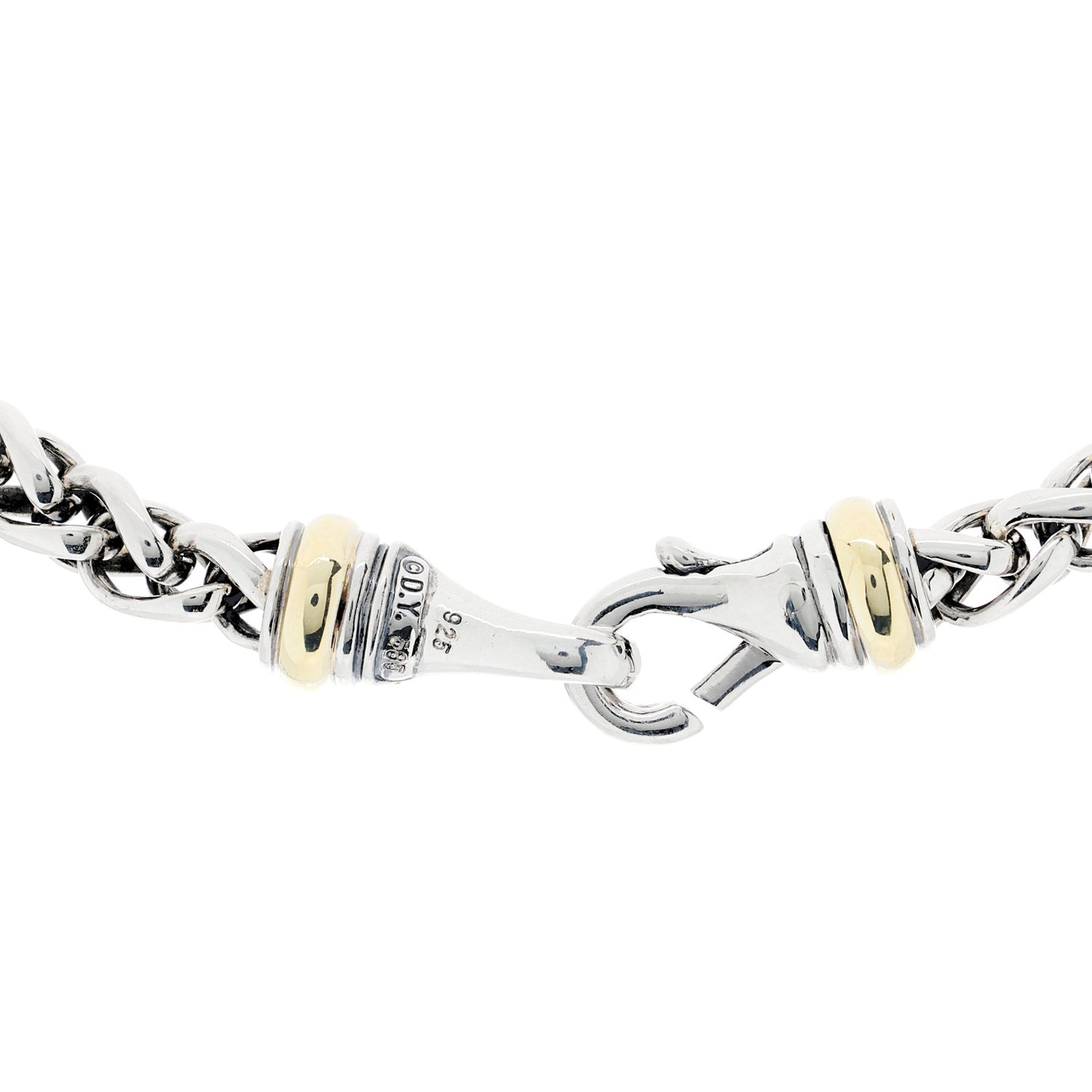 Sterling Silver 14K Yellow Gold 6mm Wheat Chain Necklace