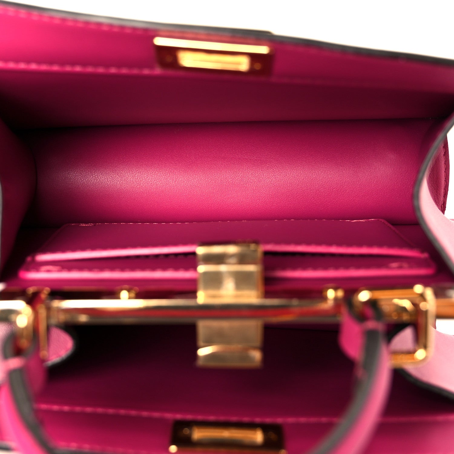 Fendi Shiny Nappa Petite Peekaboo I SEE U Satchel Ciclamino Pilar 5 of 10