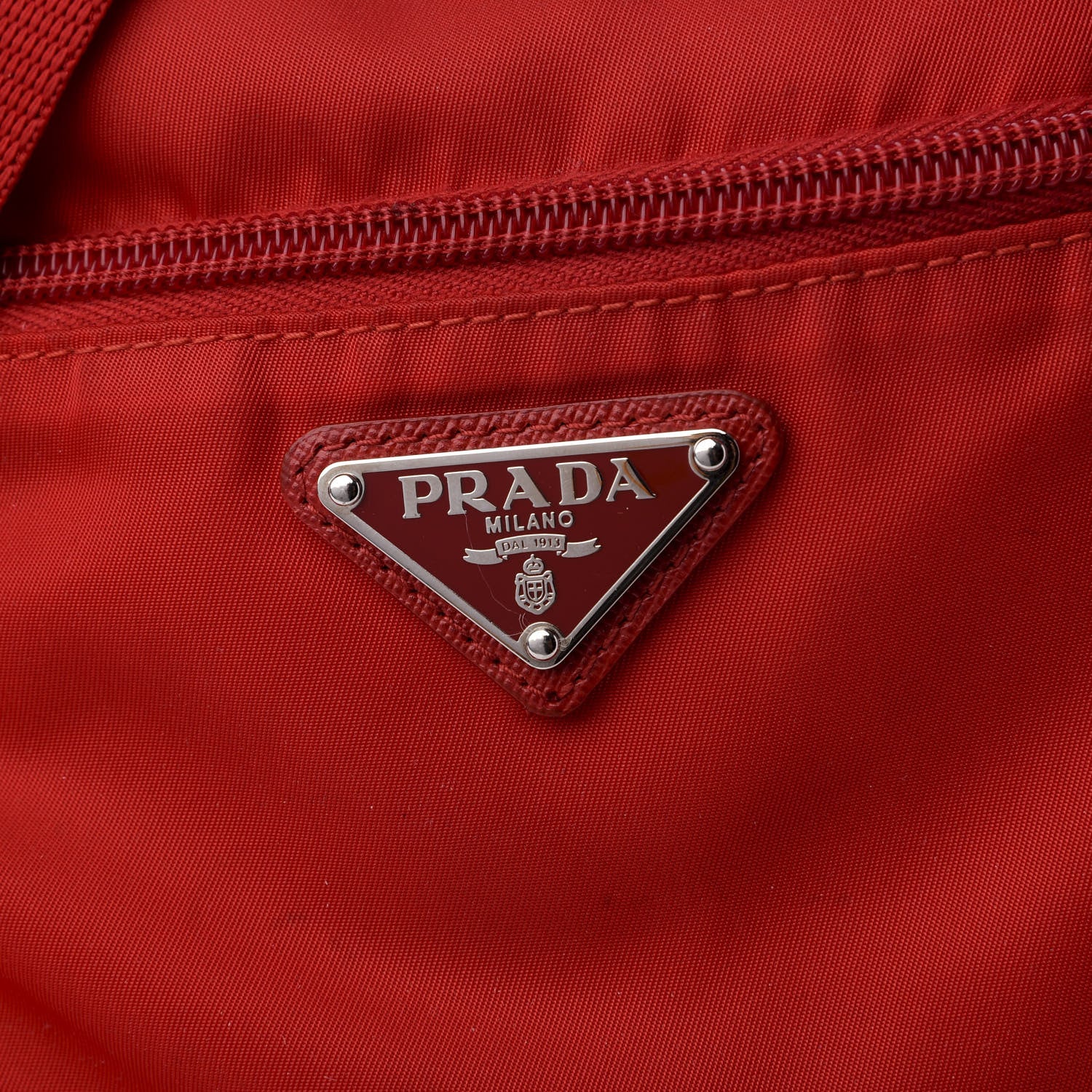 Prada Nylon Vela Saffiano Flat Messenger Bag Rosso 8 of 8
