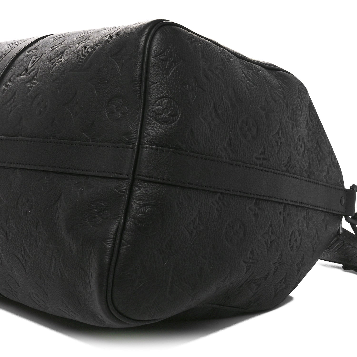 Louis Vuitton Calfskin Shadow Monogram Keepall Bandouliere 50 Black 9 of 9