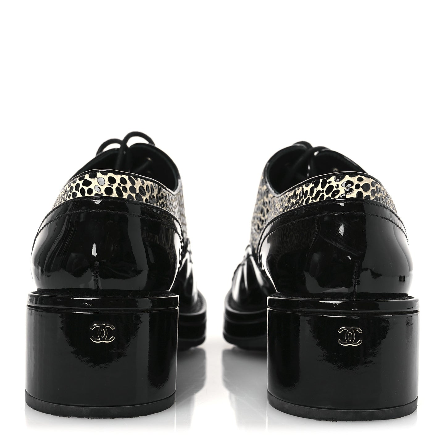 Patent CC Lace Up Oxfords 38.5 Black White