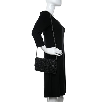 Valentino Garavani Craquele Nappa Rockstud Spike Wallet on Chain Black 2 of 10