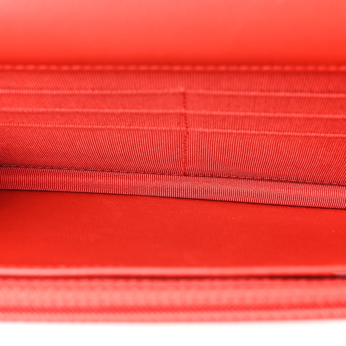 Lambskin Quilted Wallet On Chain WOC Red