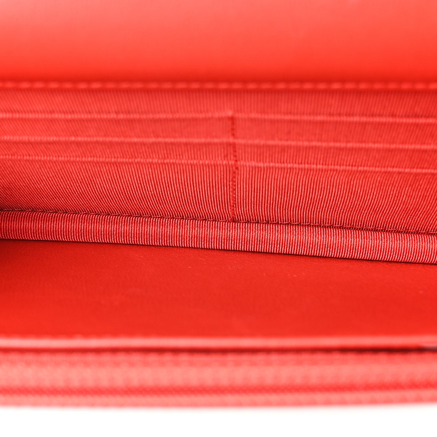 Chanel Lambskin Quilted Wallet On Chain WOC Red 4 of 10