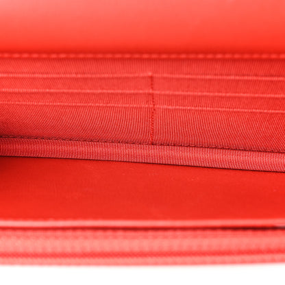 Chanel Lambskin Quilted Wallet On Chain WOC Red 4 of 10