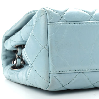 Chanel Glazed Calfskin Quilted Large Coco Soft Flap Light Blue 9 of 11