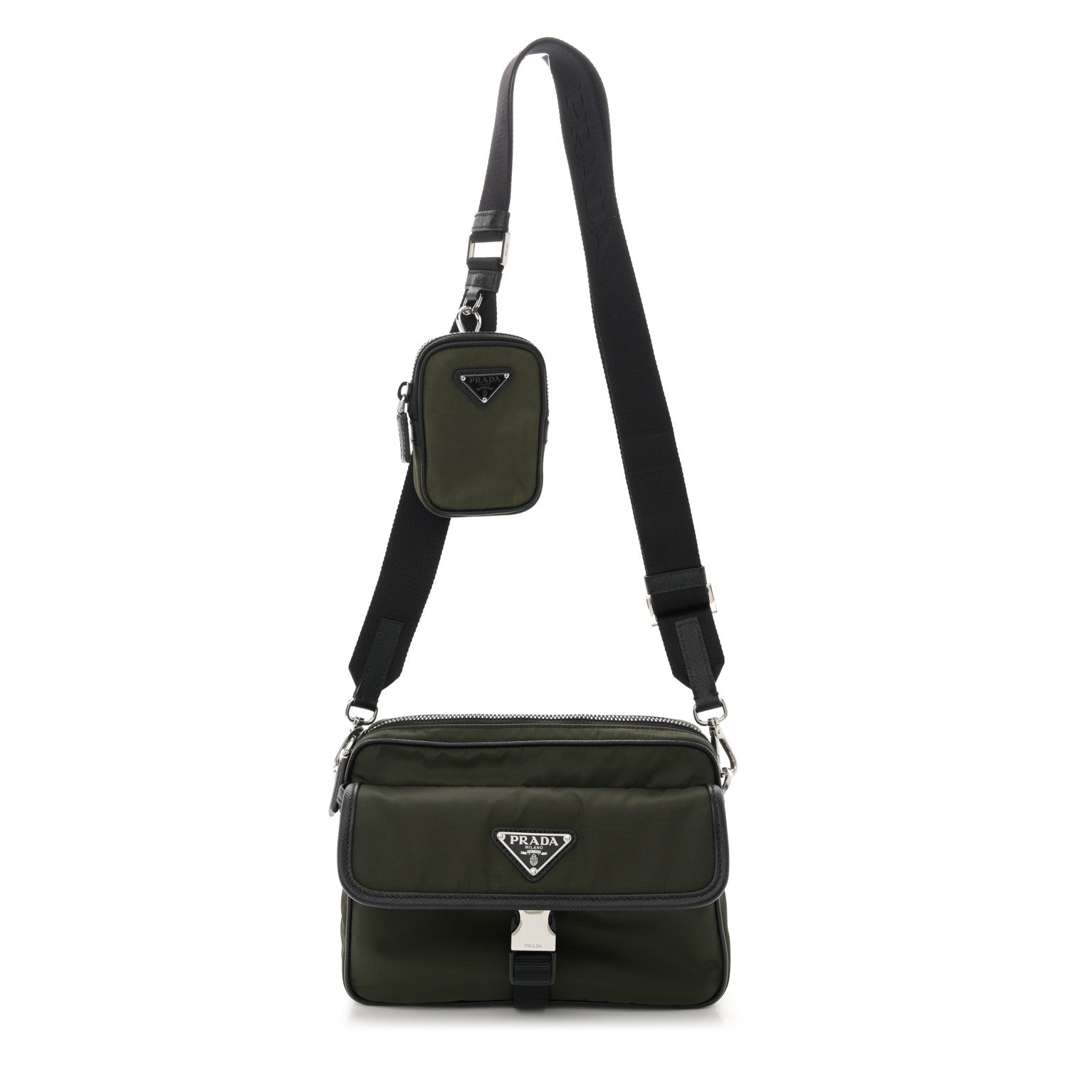 Prada Re-Nylon Saffiano Shoulder Bag Tundra 1543663 – FASHIONPHILE