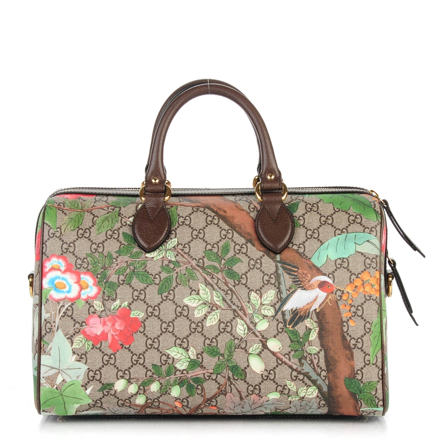 Gucci GG Supreme Monogram Tian Medium Boston Beige Multicolor New Acero 1 of 7