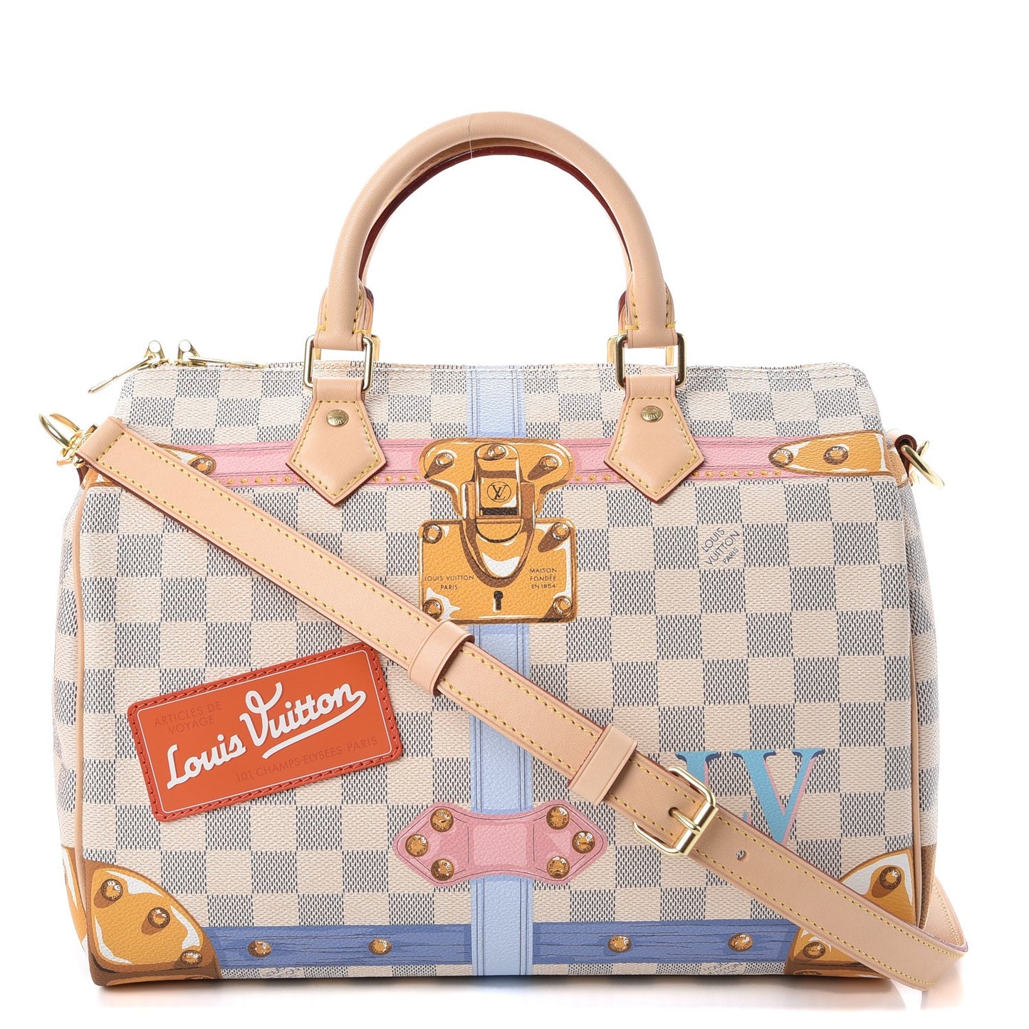 Damier Azur Summer Trunks Speedy Bandouliere 30