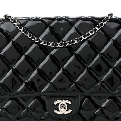 Chanel Patent Quilted Clutch with Chain Flap Black 8 of 11