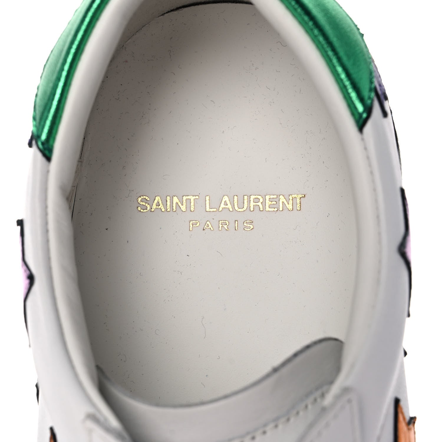 Saint Laurent Calfskin Womens Star Court Sneakers 41 Green Multicolor 7 of 8