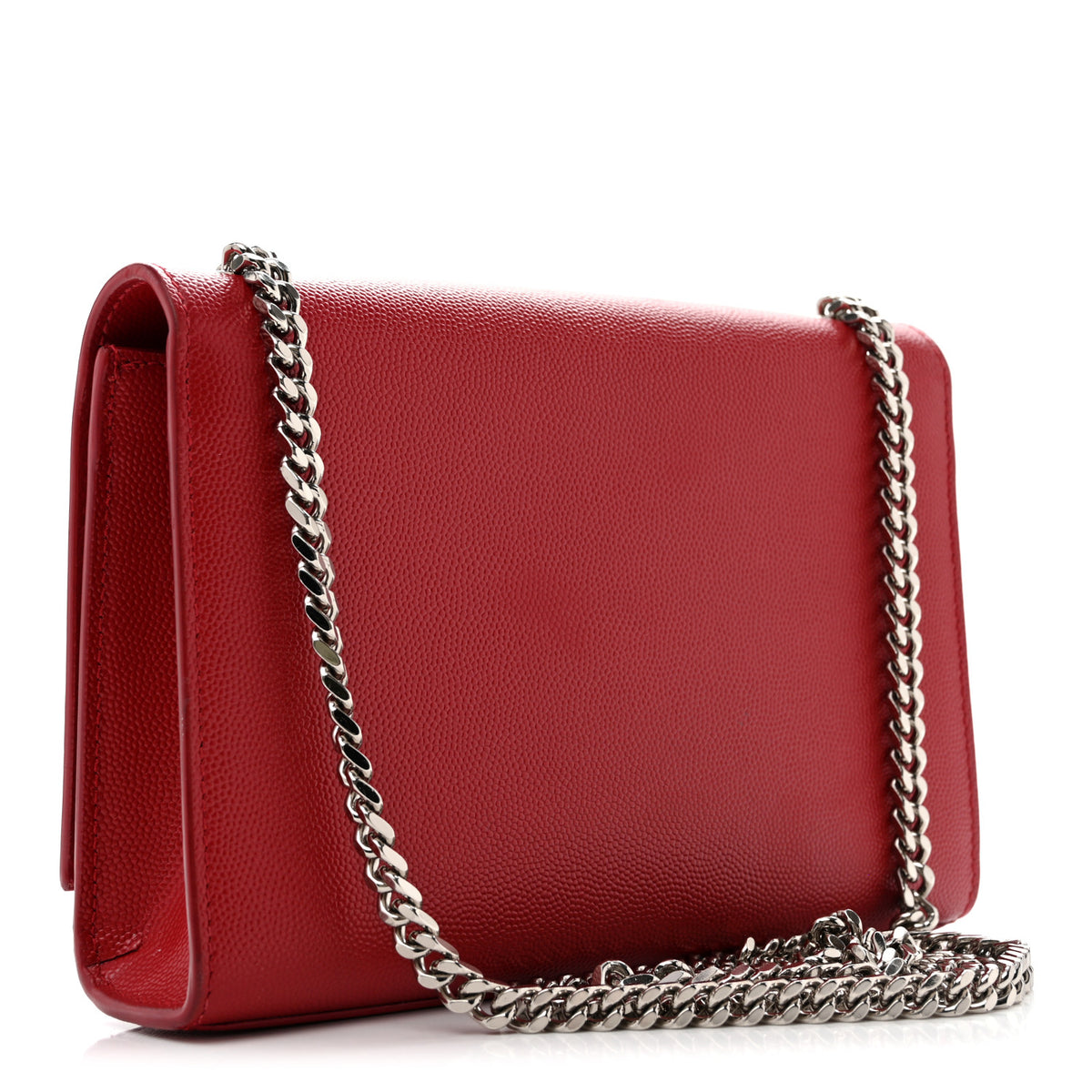 Saint Laurent Grain De Poudre Small Classic Monogram Kate Tassel Satchel Red 3 of 14
