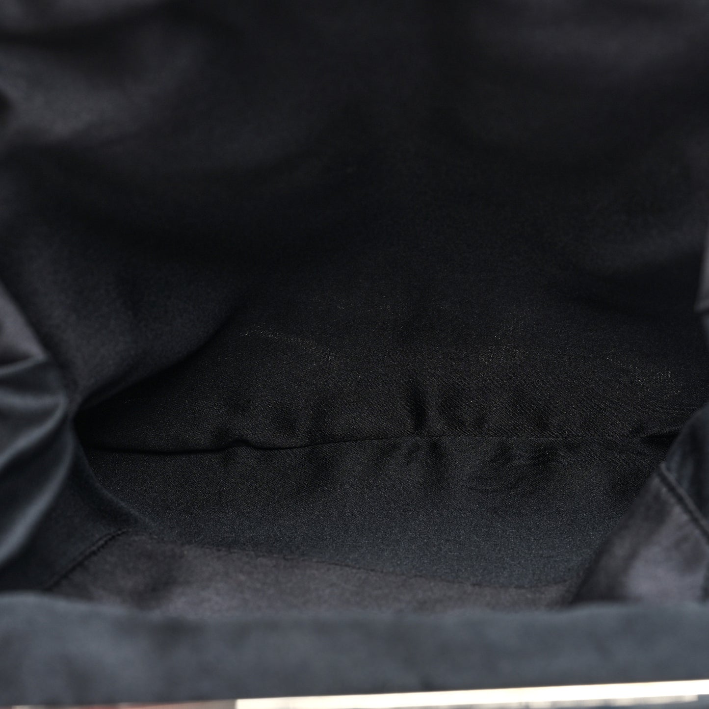 Satin Zebra Print Chain Clutch Black