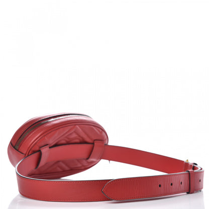 Gucci Calfskin Matelasse GG Marmont Belt Bag 95 38 Hibiscus Red 3 of 11