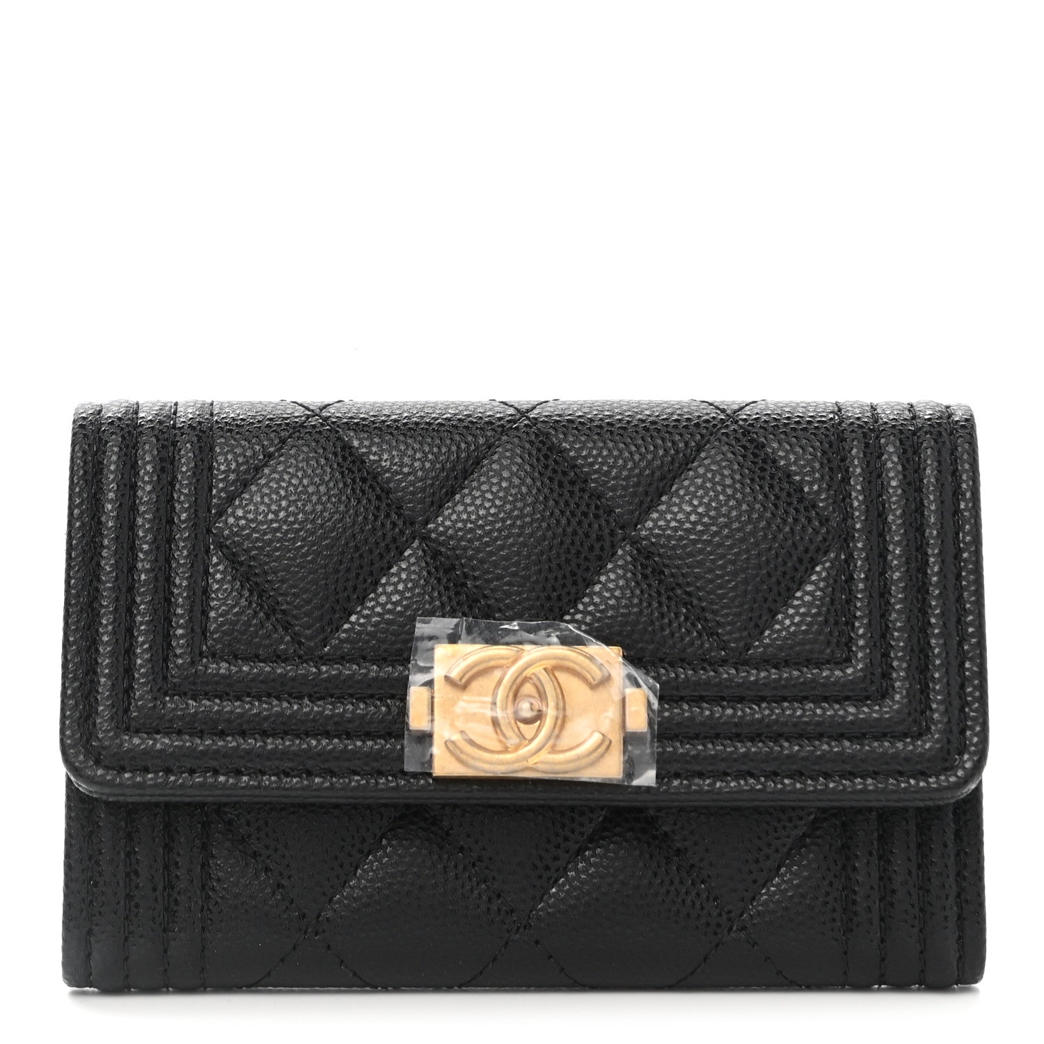 Chanel Caviar Quilted Boy Flap Card Holder Black 1 of 10
