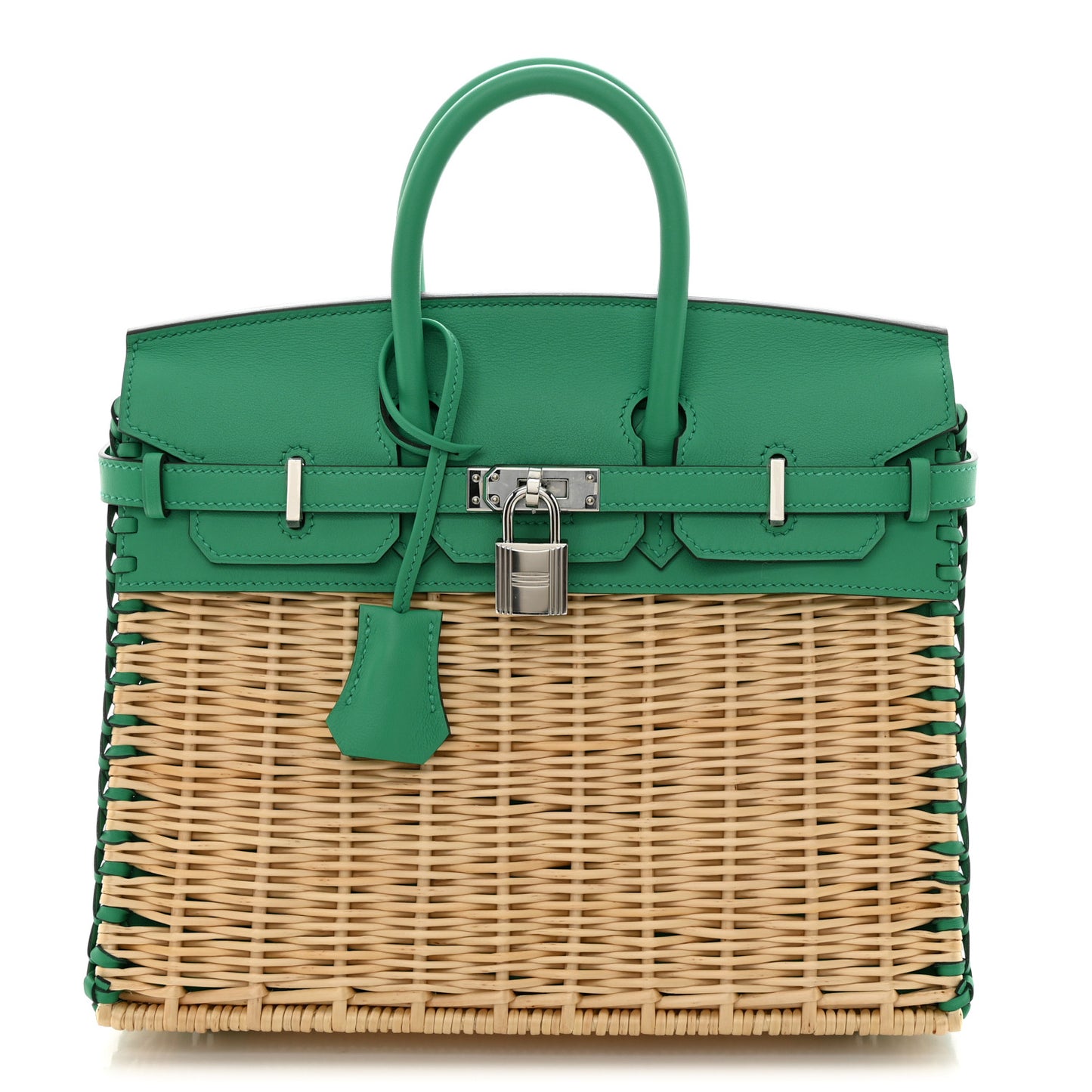 Wicker Swift Picnic Birkin 25 Naturel Menthe