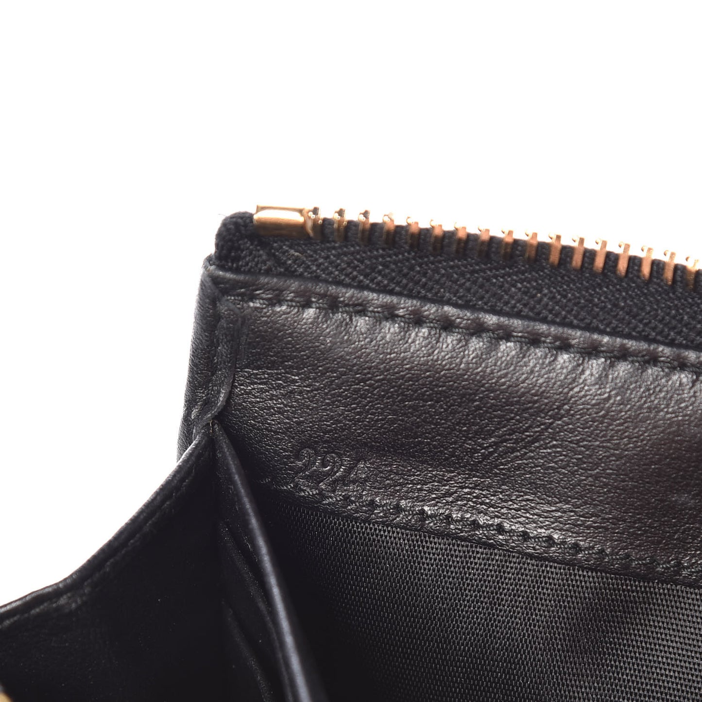 Tessuto Nylon Quilted Zip Around Wallet Black