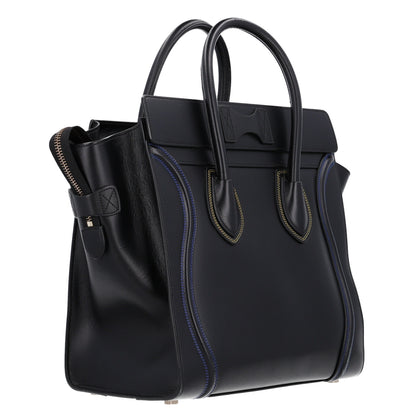 Celine Smooth Calfskin Multicolor Double Stitching Micro Luggage Black 3 of 10