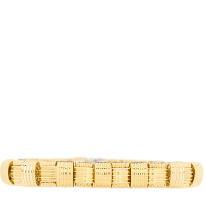 Roberto Coin 18K Yellow White Gold Diamond Appassionata Basket Weave Bracelet 2 of 4