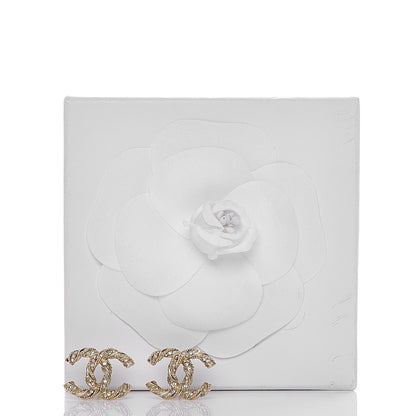 Chanel Crystal Twisted CC Earrings Gold 5 of 5