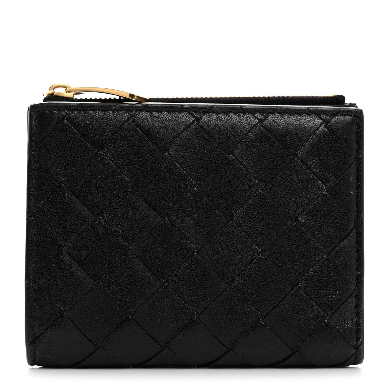 Bottega Veneta Nappa Intrecciato Medium Bi-Fold Zip Wallet Black 1 of 7