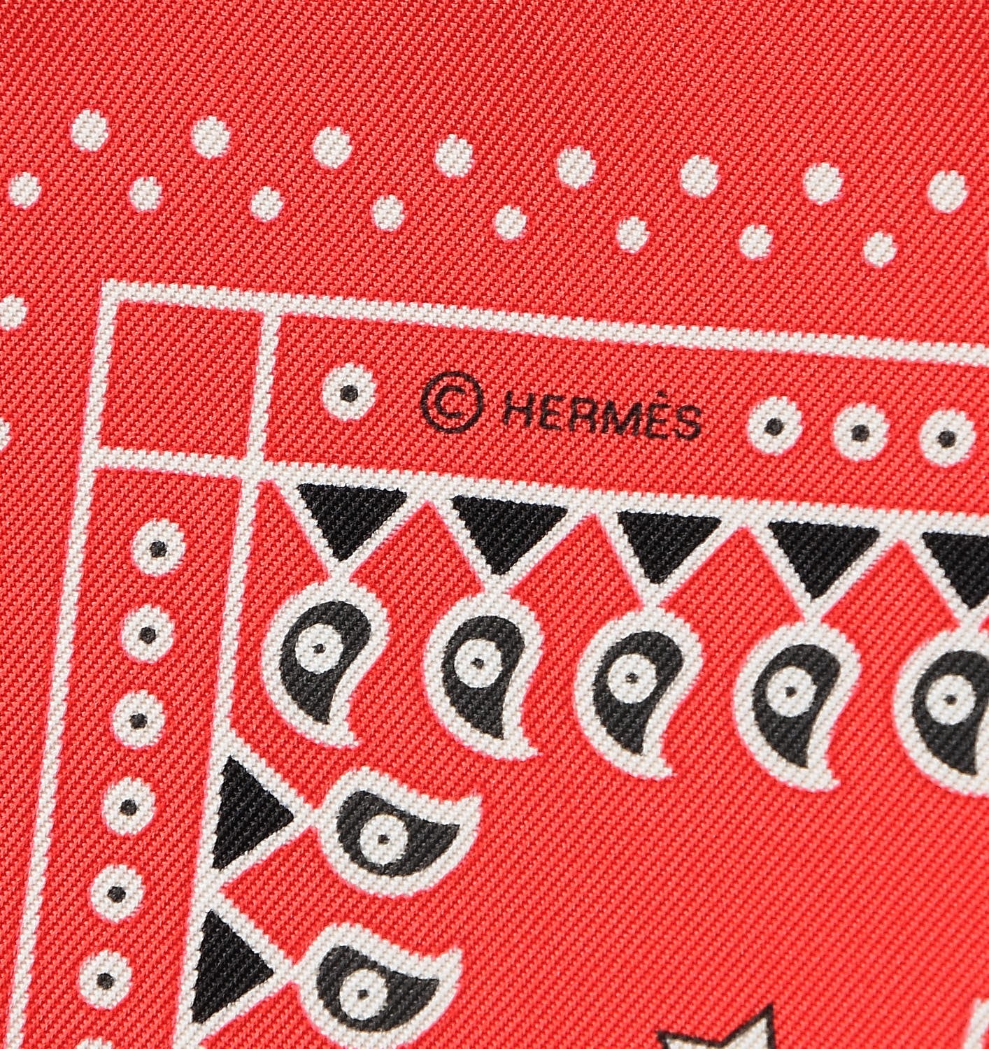 Silk Ecuries Parisiennes Bandana Scarf 55 Rouge Noir Blanc