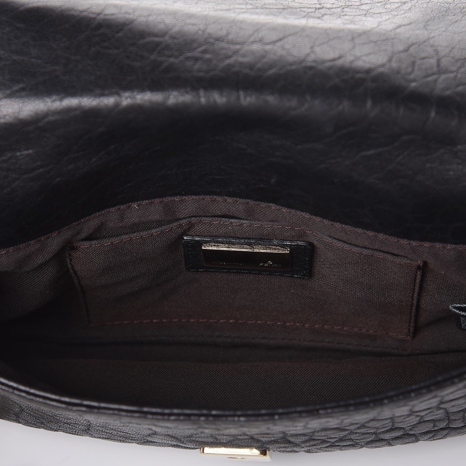 Fendi Crinkled Lambskin Mia Pochette Black 5 of 9