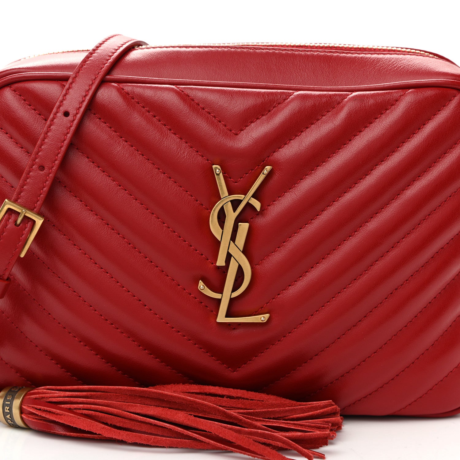 Saint Laurent Calfskin Matelasse Monogram Lou Camera Bag Rouge Eros 8 of 10