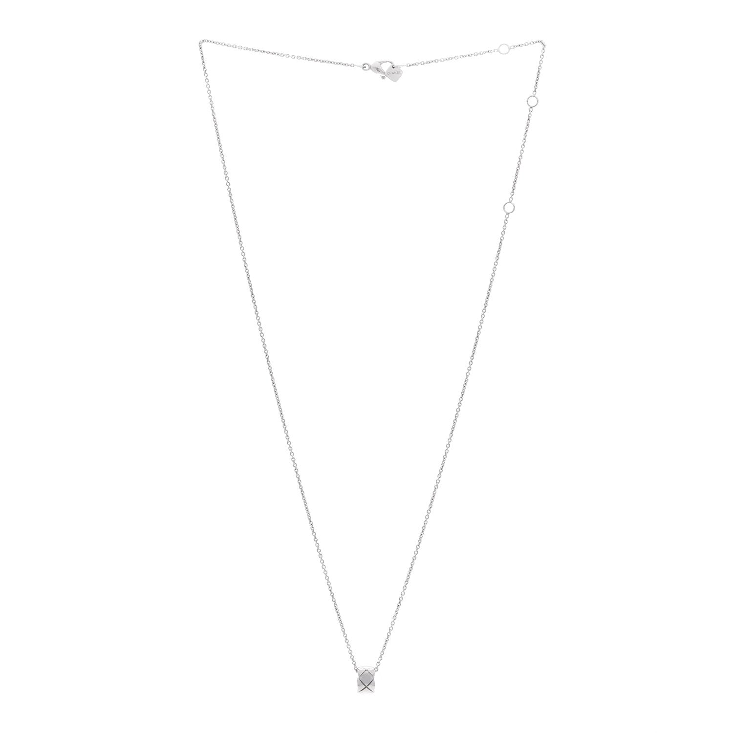 Chanel 18K White Gold Coco Crush Pendant Necklace 3 of 6