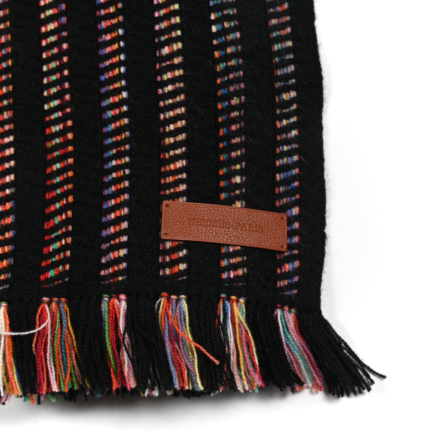 Hermes Cashmere Astro Stripes Fringe Stole 4 of 4