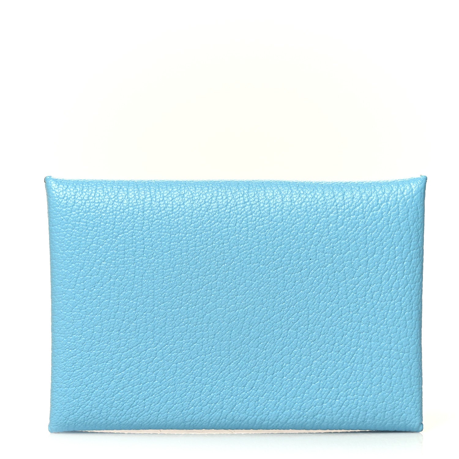 Hermes Chevre Mysore Verso Calvi Card Case Celeste Kraft 1 of 8