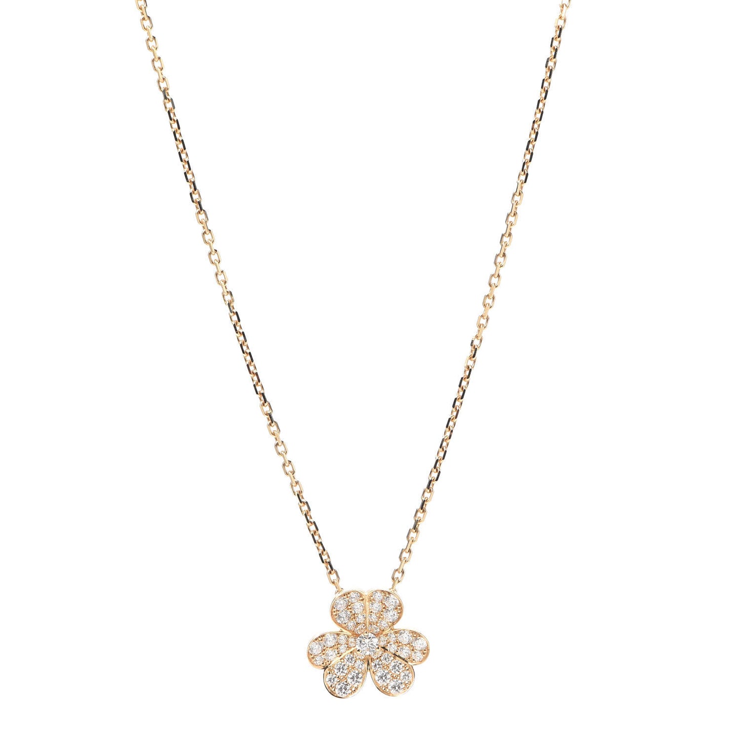 18K Yellow Gold Diamond Small Frivole Pendant Necklace