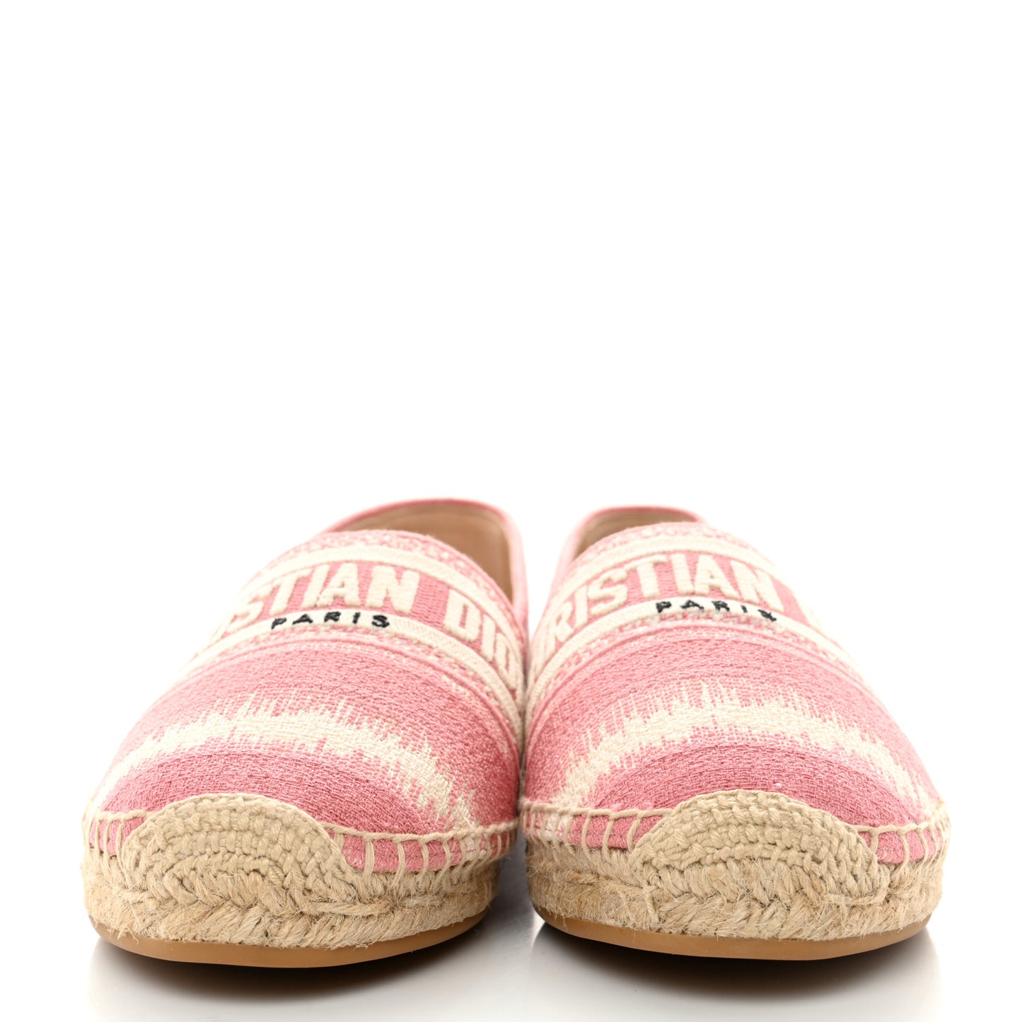 Cotton D-Stripes Embroidered Granville 15mm Espadrilles 39.5 Deep Nude