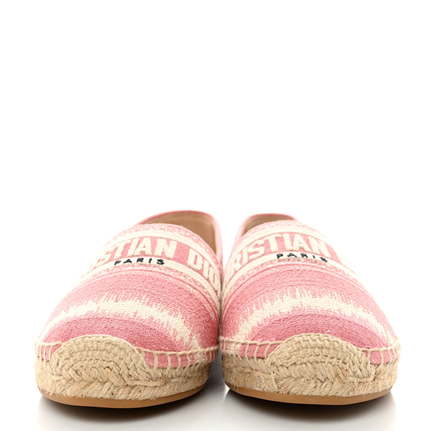 Christian Dior Cotton D-Stripes Embroidered Granville 15mm Espadrilles 39.5 Deep Nude 2 of 8