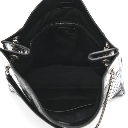 Saint Laurent Crinkled Calfskin Matelasse Monogram Medium Niki Shopper Tote Black 5 of 11