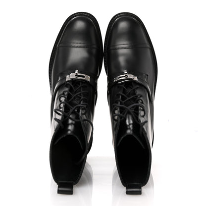 Hermes Glossed Calfskin Funk Ankle Boots 39 Black 2 of 11