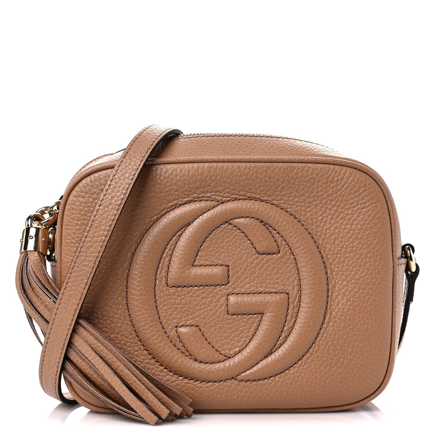 Pebbled Calfskin Small Soho Disco Bag Camelia