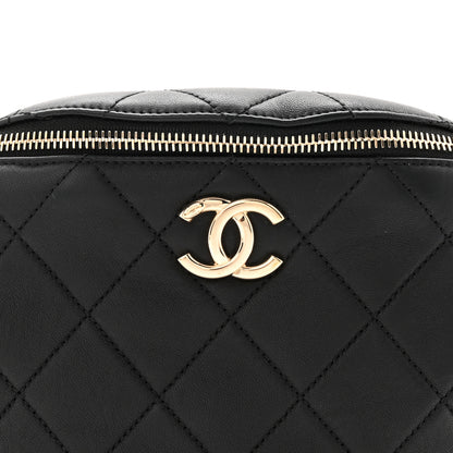 Chanel Lambskin Quilted Resin Bi-Color Waist Bag Fanny Pack Black 8 of 10