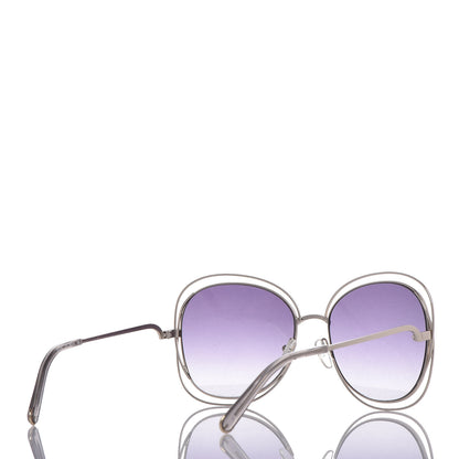 Chloe Oversize Round Carlina Sunglasses CE119S Gold Grey Metallic 4 of 7