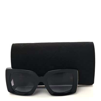 Chanel Acetate Rectangle Sunglasses 5435 Black 8 of 8